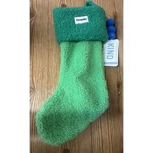 Crayola X Kohl's Christmas High Pile Fleece Stocking 16" Green Blue "Kind"